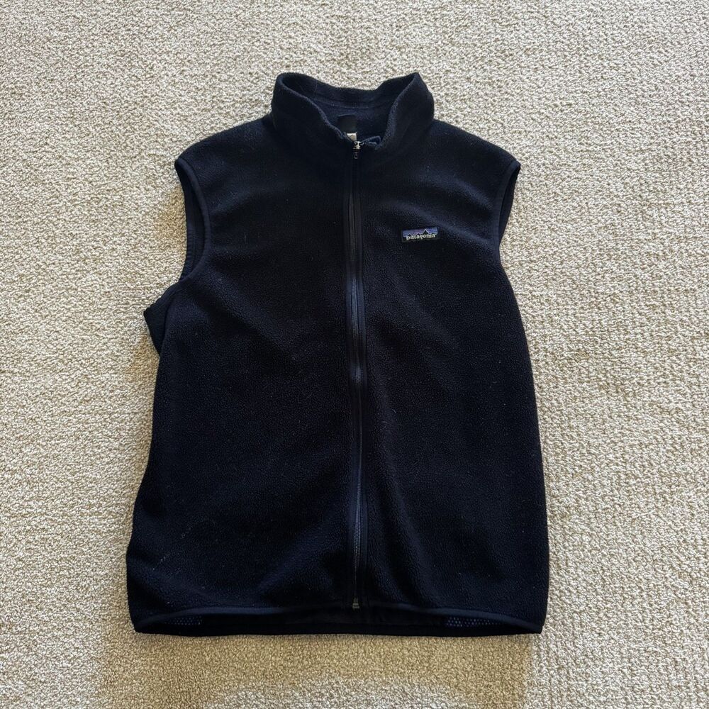 Vintage 90s Patagonia Vest Mens M Black Full Zip Pocket 1990s Windproof